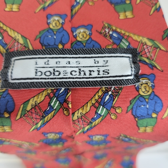 Ideas by Bob and Chris Silk tie Bears and Old planes one small spot - Picture 3 of 6